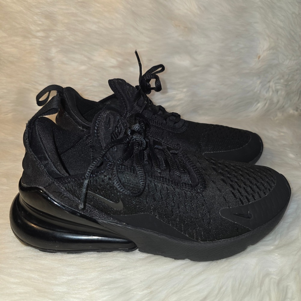 Nike Air Max 270 Women's 8 Men's 6.5 Triple Black Sneakers AH6789-006